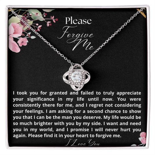 Love Knot Necklace Jewelry Message Card - Heartfelt Apology Gift - Heartfelt Sparks