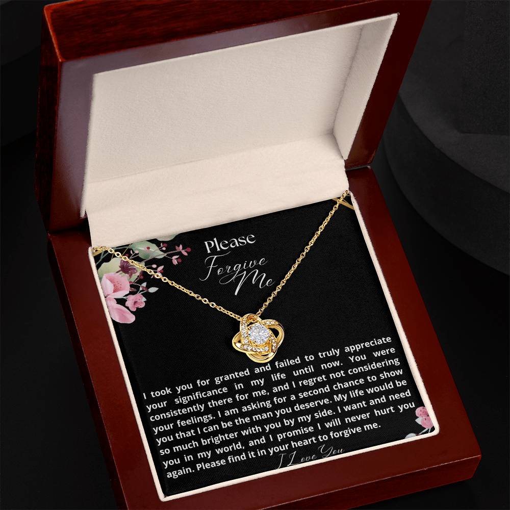 Love Knot Necklace Jewelry Message Card - Heartfelt Apology Gift - Heartfelt Sparks