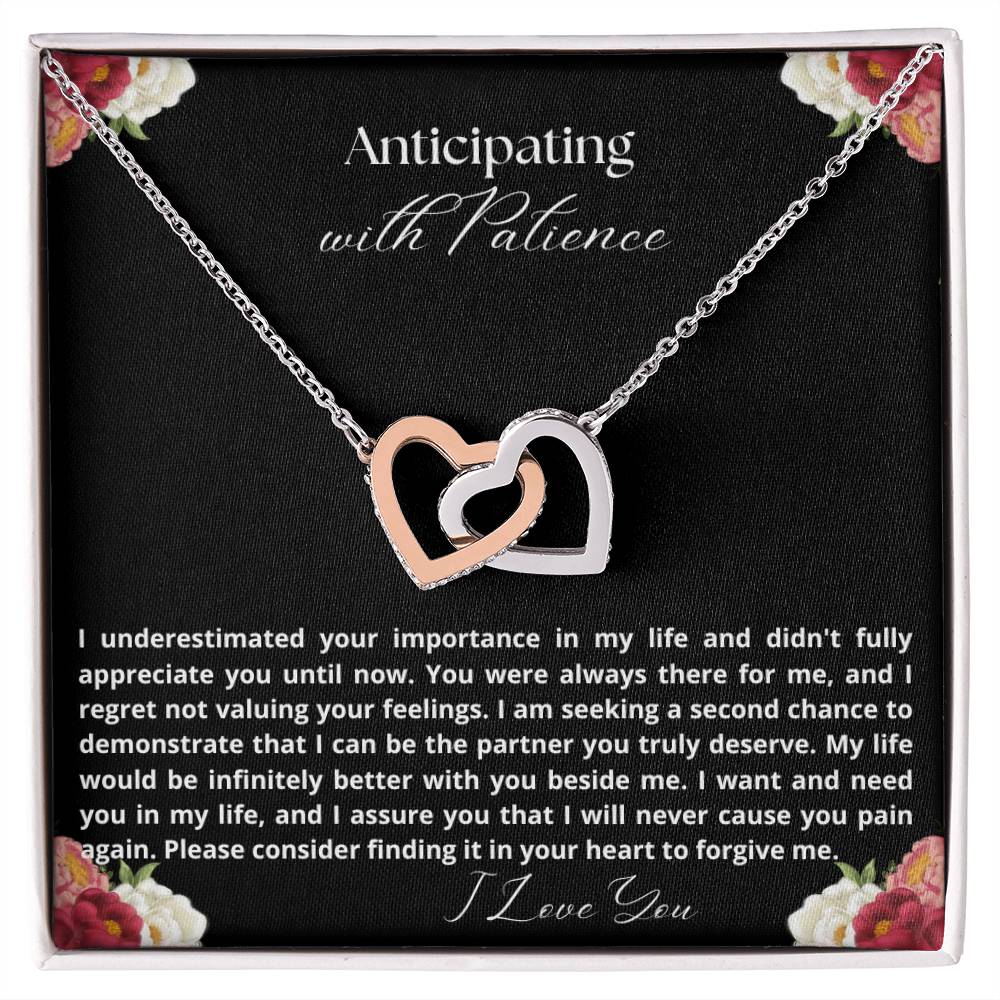 Anticipating with patience jewelry message card, apology gift - Heartfelt Sparks
