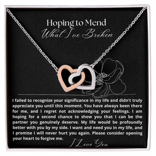 Unique Apology Gift: Message Card Jewelry Set - Heartfelt Sparks
