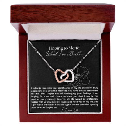 Unique Apology Gift: Message Card Jewelry Set - Heartfelt Sparks
