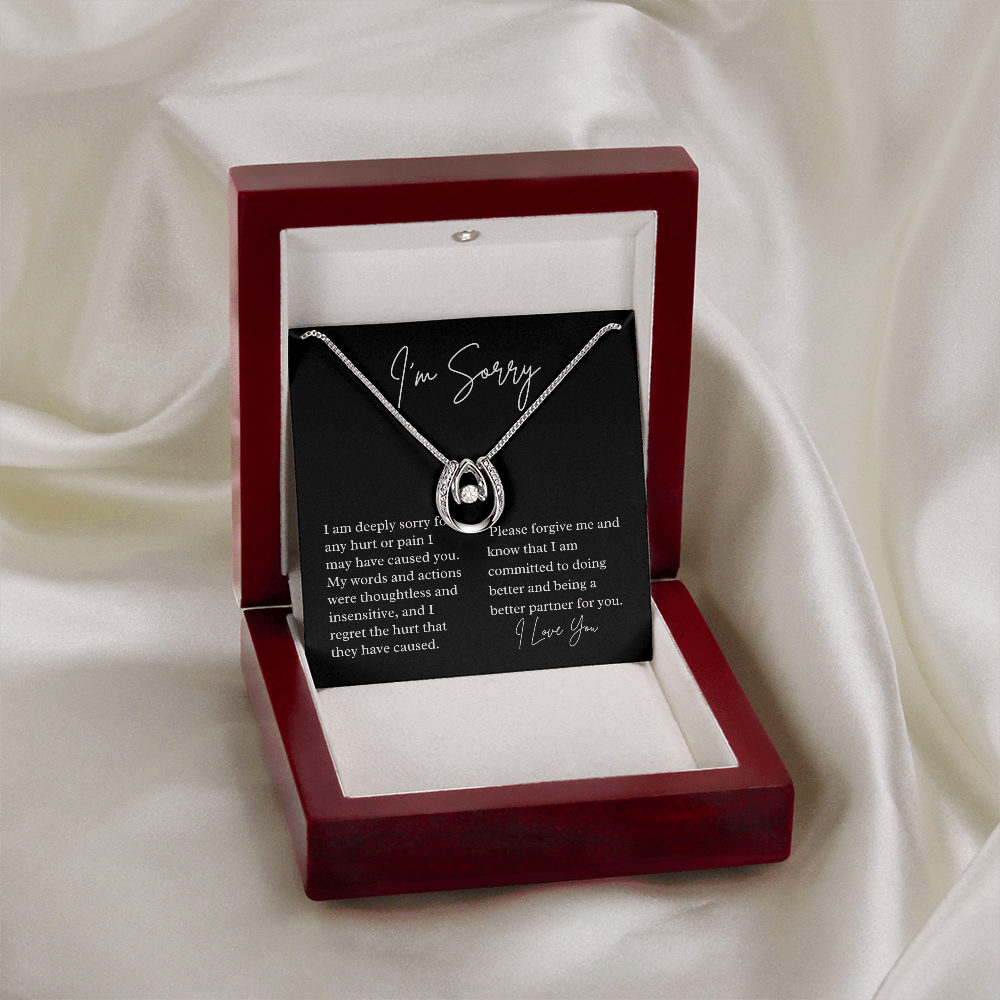 I'm sorry gift for spouse, apology jewelry for girlfriend, spouse with message, heartfelt sincere apology gift for her - Heartfelt Sparks