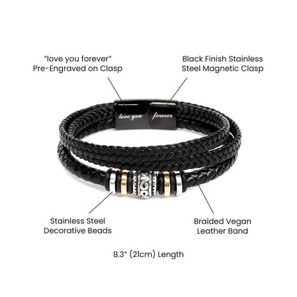 Men's "Love you Forever" bracelet, Apology gift for him - Heartfelt Sparks