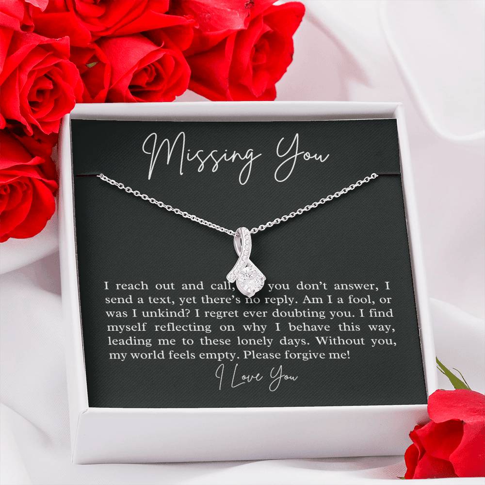 Missing You alluring beauty necklace, apology gift for her - Heartfelt Sparks