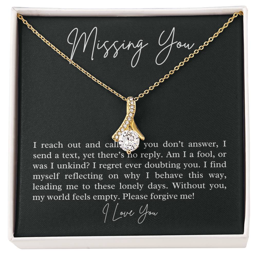Missing You alluring beauty necklace, apology gift for her - Heartfelt Sparks