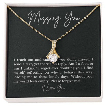 Missing You alluring beauty necklace, apology gift for her - Heartfelt Sparks