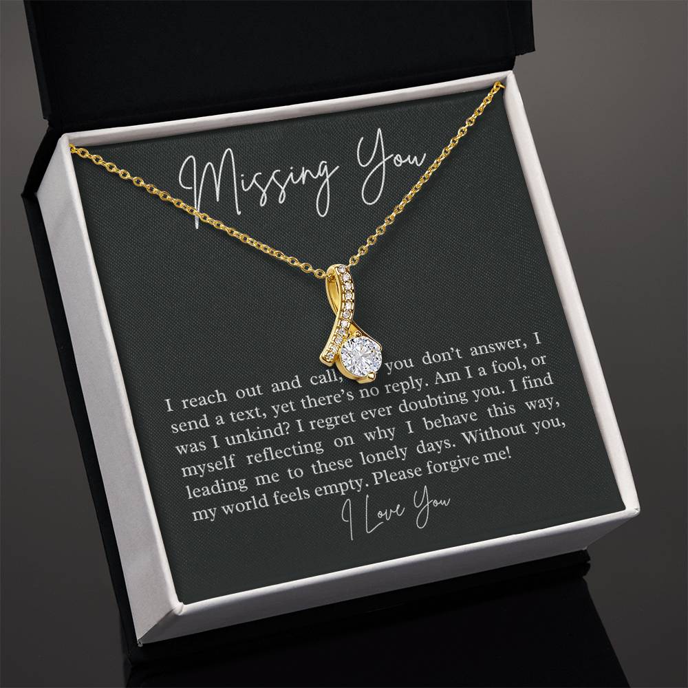Missing You alluring beauty necklace, apology gift for her - Heartfelt Sparks