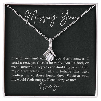 Missing You alluring beauty necklace, apology gift for her - Heartfelt Sparks