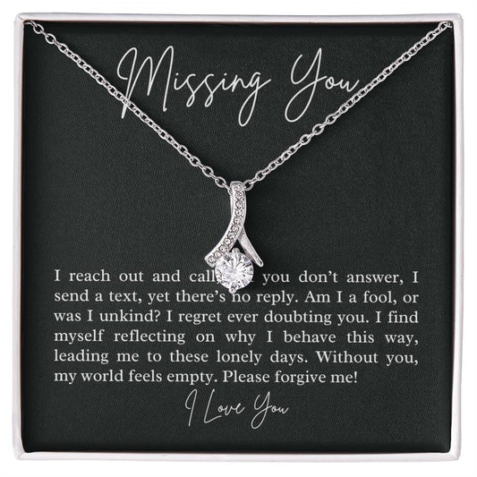 Missing You alluring beauty necklace, apology gift for her - Heartfelt Sparks