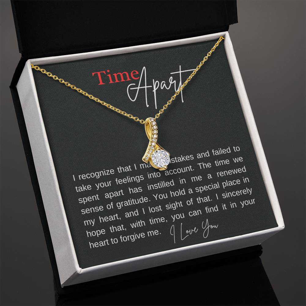 Time Apart alluring beauty necklace, apology message card gift - Heartfelt Sparks