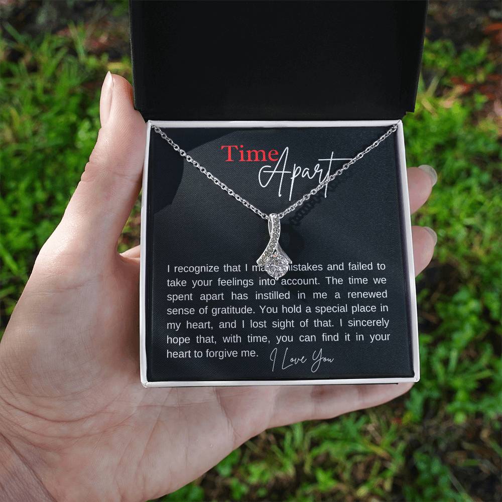 Time Apart alluring beauty necklace, apology message card gift - Heartfelt Sparks