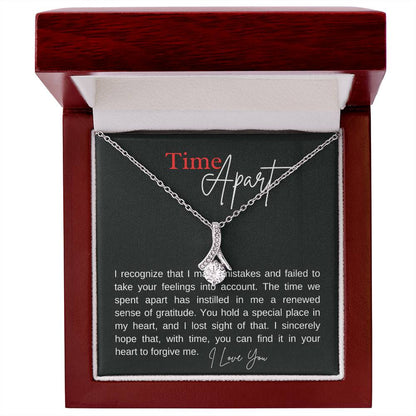 Time Apart alluring beauty necklace, apology message card gift - Heartfelt Sparks