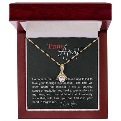 Time Apart alluring beauty necklace, apology message card gift - Heartfelt Sparks