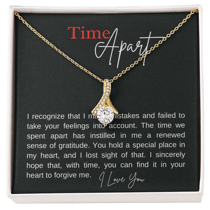 Time Apart alluring beauty necklace, apology message card gift - Heartfelt Sparks