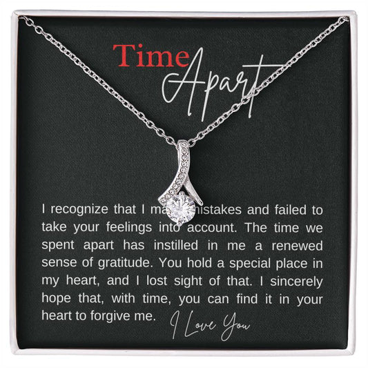 Time Apart alluring beauty necklace, apology message card gift - Heartfelt Sparks