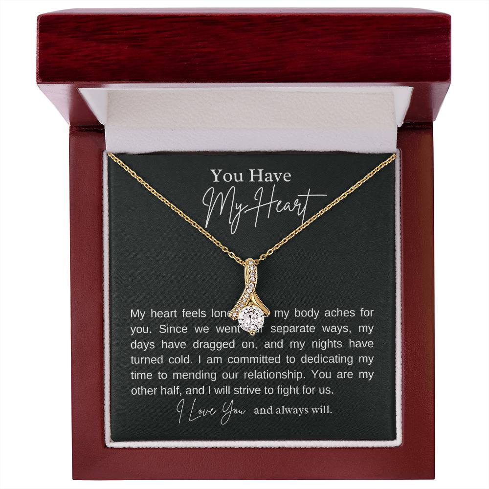 You have my heart alluring beauty necklace, apology message card gift - Heartfelt Sparks