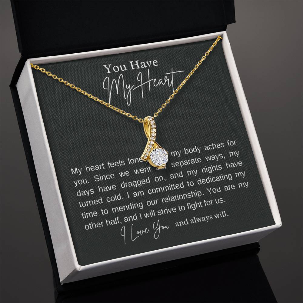 You have my heart alluring beauty necklace, apology message card gift - Heartfelt Sparks